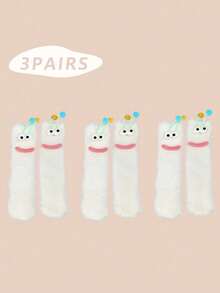 1/2/3 双女士趣味袜子、节日袜子、卡通袜子、毛绒袜子、节日袜子、中筒袜、大眼袜子、可爱袜子、保暖袜子 - 彩色 - 查看 46