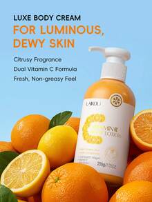 1 Pc Moisturizing LAIKOU Vc Body Lotion, 200g Lifting & Firming Body Cream Deep Nourishing Body Butter For Women All Skin Types For Spa Self Care Gifts For Girl Friend Body Care - 橘色 - 查看 3