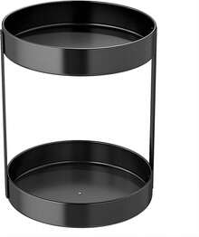 Organizador de platos Giratorios de 2 niveles, Organizador de Cocina, Estante para Especias Giratorio para Cocina, Frigorífico, Despensa, Armario, Mesa, Encimera, Metal acero, 25,8