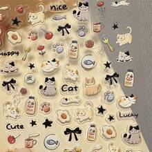 1pcs/Set Ins Cute Dog Embossed 3D Nail Stickers Japanese Style Cute Cat Nail Stickers CCD Camera Cartoon Waterproof Disposable Adhesive Self-Adhesive Suitable For Women And Girls Decoration - 小狗 - 查看 4