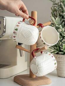 1 Stück Weihnachtsbecher mit Weihnachtspullover Relief Muster, 350ml Weihnachtsbecher mit niedlichem Weihnachtsbaum, Lebkuchenmann, Süßigkeiten für Kaffee, Milch, Wasser, Latte, Mokka, Cappuccino, perfektes Weihnachtsgeschenk, festliche Feiertags-Trinkware, Weihnachtsdekoration, Weihnachtsgeschenke