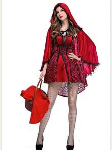 1 件万圣节哥特风格小红帽斗篷、夜总会女王服装、角色扮演服装 - 斗篷 - 查看 7