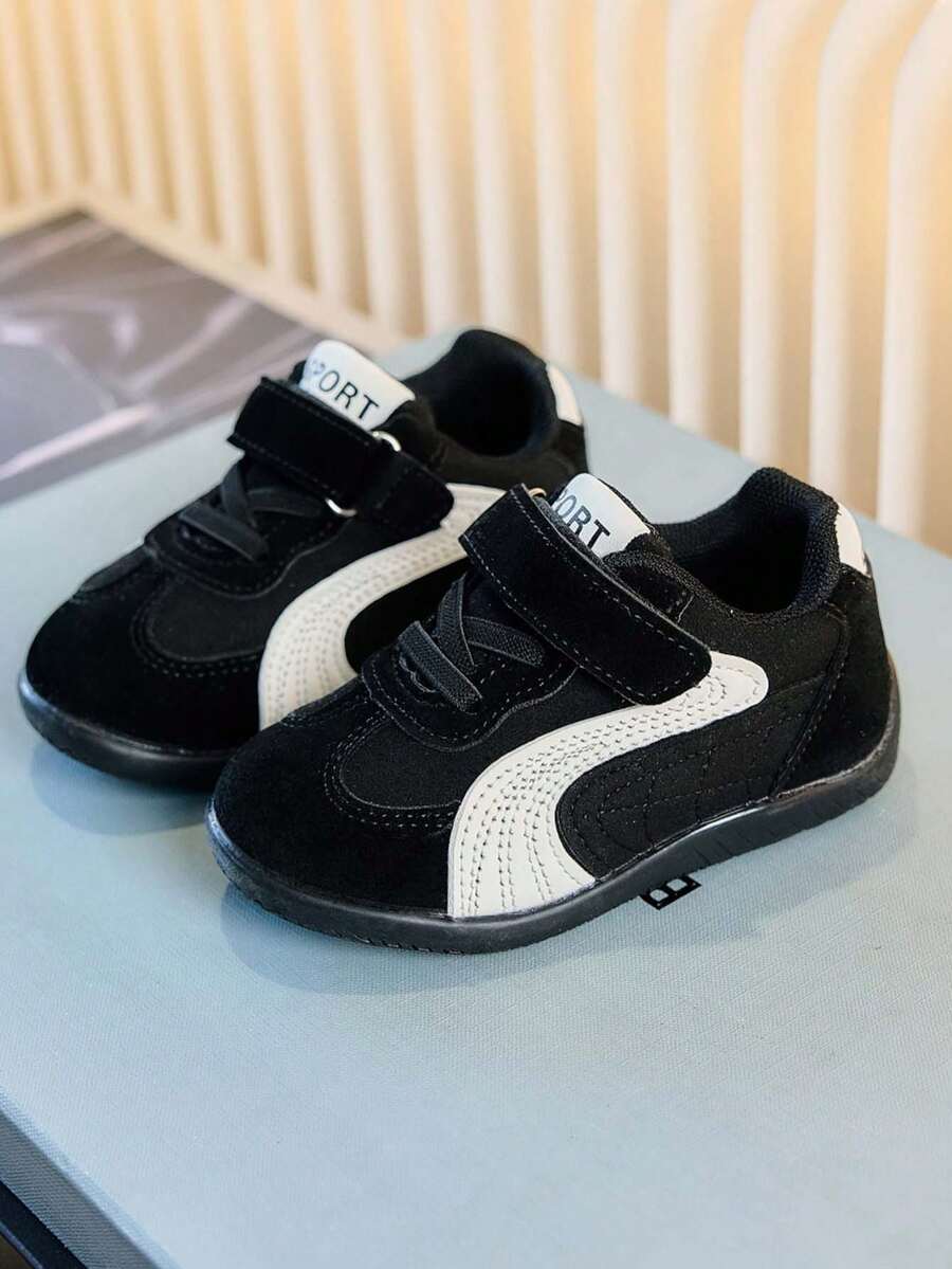 1 Pair Children's Spring/Autumn New Style PU Korean Fashion Sneakers, Soft Sole Non-Slip Unisex Outdoor Casual Shoes