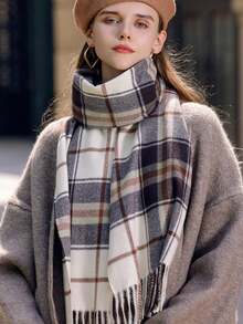 2025 New Arrival Cashmere Scarf Women Shawl Autumn Winter Plaid British Style Thick Warm Birthday Gift