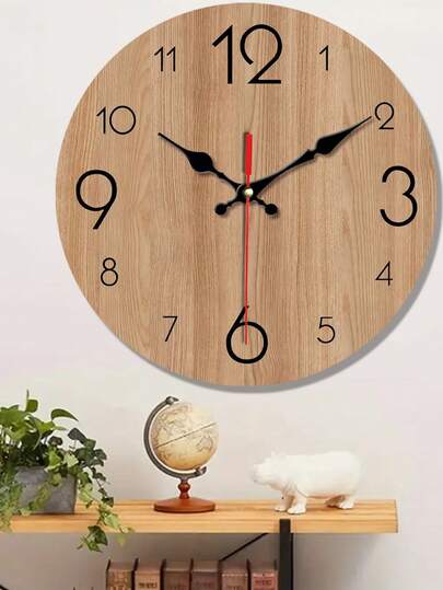 Pc 10 Inch/12 Inch Silent Quartz Wood Wand Klok No Ticking, Ideal Living Room, Bedroom, Kitchen, Office Artistic Home Bedroom Timepiece Room view 6