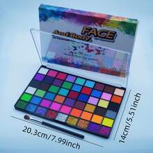 54 色水溶性面部彩绘颜料，无味精细水彩颜料，配有 1 支刷子，适合学生面部彩绘、万圣节化妆、复活节 - 水粉色塗料 - 查看 2