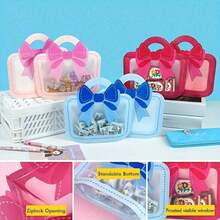 12/24pcs Elegant Bow-Themed Gift Bags - Plastic, Self-Standing Pouches With Colorful Patterns For Candy & Small Presents, Ideal For Party Favors & Crafts, Small Gift Bags,Baby Shower, Birthday Gift - Multicolor - View 7