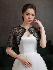 1 件优雅蕾丝新娘披肩，多色婚礼宴会披肩，女士百搭斗篷外套配饰。埃及艳后服装，适合女士节日派对、舞会礼服 - 彩色 - 查看 14