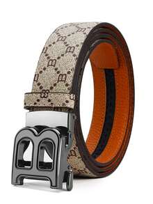 Men's Automatic Buckle Belt, Letter B Belt Buckle Head Design, Business And Leisure Style, Valentine's Day, Father's Day, Mother's Day, Friday Gift. - Multicolor B - View 11