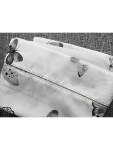 4-Piece Sheet Set 100% COTTON Single Double Queen King Printed Stick Stitch - MARIPOSA GRIS - Ver 2