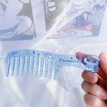 [ Authorized ] Sanrio Cartoon Hello Kitty Kuromi Cinnamon Roll Melody Cute Mini Comb, Coarse Toothed Soft Girl Portable Makeup Comb, Hairpin Comb, Birthday Gift, Christmas Gift