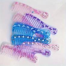 [ Authorized ] Sanrio Cartoon Hello Kitty Kuromi Cinnamon Roll Melody Cute Mini Comb, Coarse Toothed Soft Girl Portable Makeup Comb, Hairpin Comb, Birthday Gift, Christmas Gift