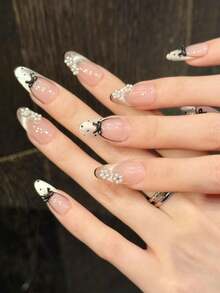 10Pcs Middle Oval Handemade Press On Nails For Party And Daily Wear,Pink,Pink Nails,Sweet Cherry,French Wave Point Of Hand-Painted Cat'S Eye Lace Edge,Shiny Cat'S Eye,Oval Nails,Easy To Wear10Pcs Y2K Handmade Press On Nails,Summer Nails ,Summer Style,Suitable For Girls And Women Festivals Parties And Daily Wear Nail Supplies Nails