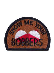 1PC Kiss My Bass Patch Funny Fishing Meme Embroidered Iron On - Multicolor - View 11