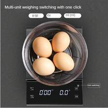 1pc Black Home Manual Drip Coffee Electronic Scale, Precise 0.1g Kitchen Scale For Food, Baking, Cake Ingredients Weighing, Smart High Precision, Upgraded Italian Quality, Touch Screen, Portable Multi-Function - Black - View 7