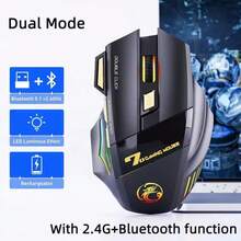 Ergonomic Wireless Gaming Mouse With Bluetooth Compatibility And Wired Mode Option 3200 DPI For Enhanced PC Gaming - Black - View 11
