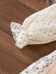 4-7 Years Old Girls Autumn Lace Long Sleeve Collared Waisted Princess Dress