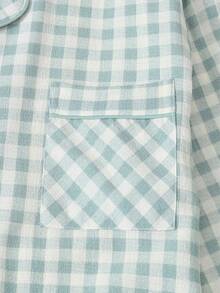 2pcs Women Plaid Print Pajama Set, Long Sleeve Button Collar Top And Long Pants, Casual Sleepwear Homewear Suit For Autumn/Winter, Fall Clothes