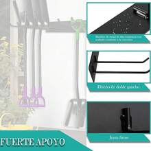 Estante de Almacenamiento para sillas Plegables,Organizador de Herramientas de jardín y Ganchos para sillas Plegables,Ganchos de Montaje en Pared para sillas de Garaje,césped,Playa,Camping (2) - 2 - Ver 4