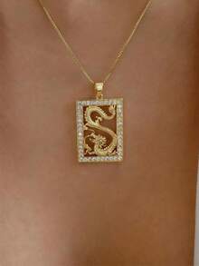 1pc Gold Plated Stainless Steel Chain Virgin Mary Pendant Necklace With Creative Personalized Design, Ins Fashion Punk Sport Hip Hop Unisex Vintage Streetwear Daily Wear Gift For Couples, Commute, Festival, Party - Geometric Mary - View 11