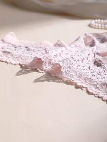 5pcs/Pack Women's Sexy Lace Patchwork Seamless Low-Rise Thong Panties, Soft, Comfortable, Breathable, Suitable For Yoga, Sports And Daily Wear