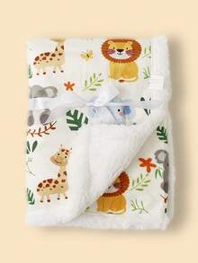 1pc Baby Geometric Print Soft & Comfortable Flannel Blanket, Spring/Summer - Multicolor - View 15