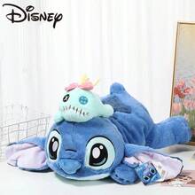 40CM. Genuine 53CM Kawaii Stitch Stuffed Toy Lying Position Stitch Plush Doll Throw Pillow Birthday Gift For Kids Or Girlfriend, The Perfect Decoration - The Perfect Gift. The Perfect Choice For Home Interior Decoration, Party Decoration, Birthday Gifts, And Various Festival Presents, Fashionable.