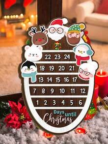 1 件圣诞倒计时日历，圣诞木制装饰，圣诞老人倒计时，带有彩色装饰的圣诞挂历，节日主题，圣诞装饰，适合家居装饰，圣诞节，新年 - 彩色 - 查看 7