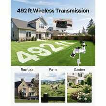 7-In-1 Wireless Weather Station, 7.5-Inch VA Display, Solar Powered Outdoor Sensor, Rain Gauge, Indoor Outdoor For Weather Forecast, Temperature, Humidity, Wind Speed And Direction (No WiFi) - Xem 5