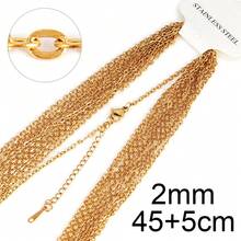 Bộ 10 chiếc dây chuyền vòng chữ O bằng thép không gỉ, dùng làm vòng cổ, dây chuyền ôm sát cổ, phụ kiện làm trang sức DIY, đồ dùng thủ công. - vòng cổ - Xem 17