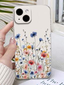 Flower 1 件极简主义花卉透明全覆盖 TPU 手机壳适用于 17、16、15、14、13、12、11 Pro Max、A55/54/53/52/51、S25/24/23/22/21 Ultra - 彩色 - 查看 4