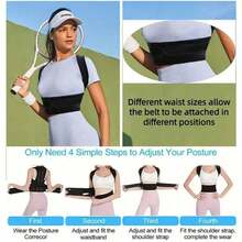 Unisex Back Support & Posture Corrector, Adjustable, Lightweight , Multifunctional, Men & Women, Breathable Back Brace, Tight Fit, Ideal For Daily Wear, Home, Office, Work, Sports And Fitness, Waist Trainer, Beauty & Health, Body Binding & Support, Sports & Outdoors, Body Shapers & Protective Gear, Sports Straps, Enhances Body Confidence - Multicolor - View 8