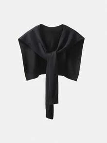 1 peça Cardigan xale casual de malha de cor sólida, poncho versátil de alta qualidade em estilo coreano para homens e mulheres