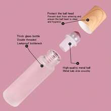 1pc/2pcs/4pcs 10ml (8.5cm/3.35inch*2cm/0.79inch), Precise Spiral Design, Rollerball Dispensing, Precise Application, More Precise Than Spray Bottles, Easy To Carry, Glass & ABS Plastic (ABS Resin) Rollerball Refillable Bottle (Minimalist Style) - Transparent, Wood Grain Detail, Metal Rollerball, Frosted Glass