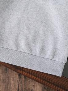 男童休闲时尚街头卡通字母印花落肩宽松保暖抓绒卫衣，秋冬款