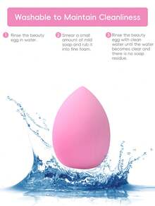 Set di spugne per trucco, rosa - Set da 6 pezzi, senza lattice, immerse nell'acqua per diventare super morbide e non assorbono la polvere, adatte per polvere, crema e liquidi, strumento professionale per il trucco del viso, economico, riempimento calze, trucco, strumenti per il trucco, roba economica, regali, regali per donne, regali di Natale