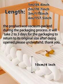 1pc Baby Bed Surround Hand Woven Strip Knotting Four Strand Fried Dough Twists Braid Anti-Collision Soft Bag Baby Bed Surround