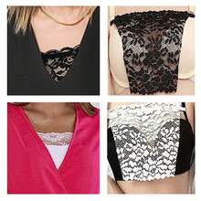 Elegant Floral Anti-Glare Chest Pads - Fashionable & Comfortable Bra Enhancer, Women's Lace Knit Padded, Back To School, Wedding - Multicolor - View 4
