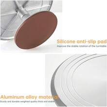 Soporte Giratorio Para Decoración De Tartas, 10 Pulgadas Plato Giratorio Para Tartas Soporte, Plato Giratorio Profesional Giratorio Para Tartas De Rodamiento, Para Chefs Para Suministros De Decoración De Tartas (Blanco) - Blanco - Ver 7