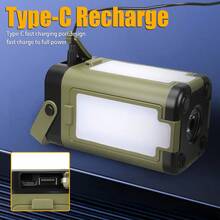 1PC Solar Outdoor Portable Camping Light Solar Charging Foldable Power Bank Intelligent Display Portable Hanging Tent Light, Camping Equipment - Multicolor - View 8