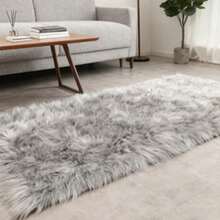 1pc Faux Fur Rug, Multiple Colors Available, 180cm Long X 60cm Wide, Non-Slip, Handwash/Machine Washable, Suitable For Autumn/Winter, Fish Shaped Carpet For Living Room, Bedroom, Bedside, Sofa, Wedding, Christmas, Fireplace, Dining Table, Outdoor Patio, Plush Soft Luxury Home Decor