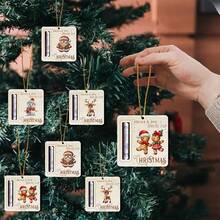 5/1 pièce Décoration d'arbre de Noël en bois - Sac à argent de Père Noël et de renne pour arbre de Noël avec fente pour l'argent, ornement suspendu pour la décoration de l'arbre de Noël, la décoration de la maison, la fête de Noël, l'événement de Noël, l'ornement thématique de Noël, la décoration de fête de Noël, Joyeux Noël, cadeau de Noël, décoration de Noël, cadeau pour les amis et la famille