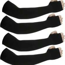 Sunscreen Ice Sleeves Men's Long Summer Arm Sleeves Women's Ice Silk Sleeves Sleeves Anti-Ultraviolet Ice Sleeves Men And Women's Sleeves Summer Outdoor Cycling Driving Hand Sleeves Arm Guards All-In-One Cool Ice Silk Sunscreen