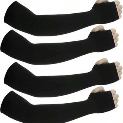 防晒冰袖男长款夏季手臂套袖女冰丝袖套袖防紫外线冰袖男女套袖夏天户外骑行开车手袖护臂一体清凉冰丝防晒