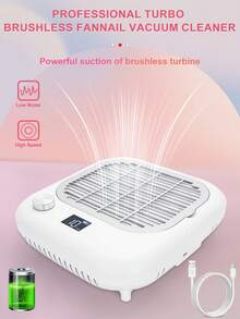 Powerful Electric Nail Dust Collector, Suitable For Manicure, Rechargeable Nail Vacuum Cleaner, Upgraded Strong Nail Vacuum Dust Collector Fan, Suitable For Acrylic Nails, Polymer Nail Extension Gel Removal, Ideal Equipment For Nail Salons