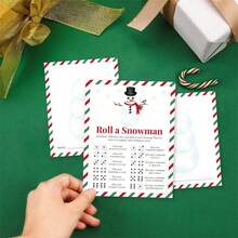 Christmas Draw A Snowman Game, Dice Rolling Game, Winter Family Christmas Game, Holiday Activity For Boys And Girls, Draw A Snowman Game, Holiday Classroom, Set Of 10 Double-Sided Printed Cards
