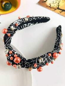 1 件女孩卡通万圣节派对蜘蛛网头带，创意甜美可爱防滑发饰 - 彩色 - 查看 5