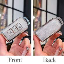 1 pièce Housse de protection pour clé de voiture intelligente à 3 boutons en TPU, compatible avec Mitsubishi Outlander, Lancer, Mirage, accessoires - Série Flocon de neige - Voir 8