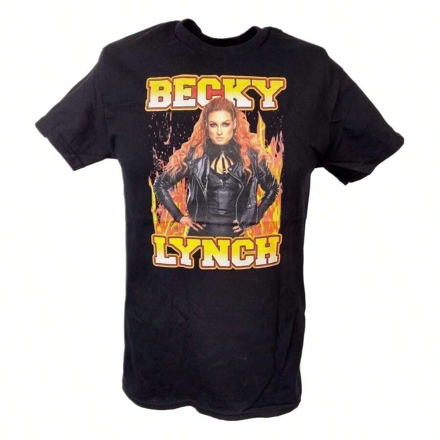 Becky Lynch Standing In Flames Black T-Shirt - màu đen - Xem 1