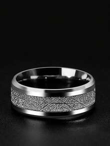 خاتم رجالي من الفولاذ المقاوم للصدأ مقاس 8 مم، أفضل هدية عيد للحبيب والأب والعائلة والأصدقاء - النمط 1 - مشاهدة 6